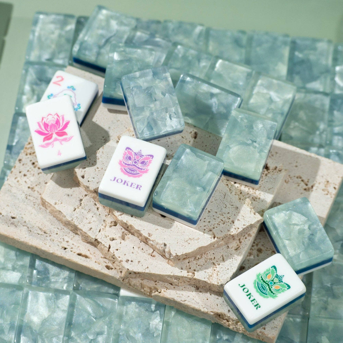 Garden Party Mahjong Set - Moonstone Pearl