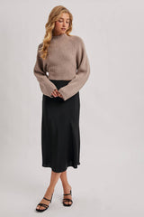 Open Back Ribbed Neck Sweater