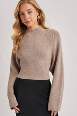 Open Back Ribbed Neck Sweater