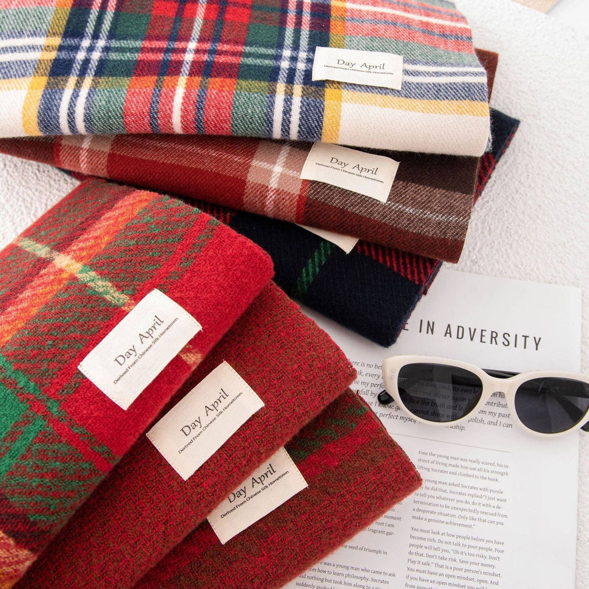 Merry Christmas Plaid Scarf