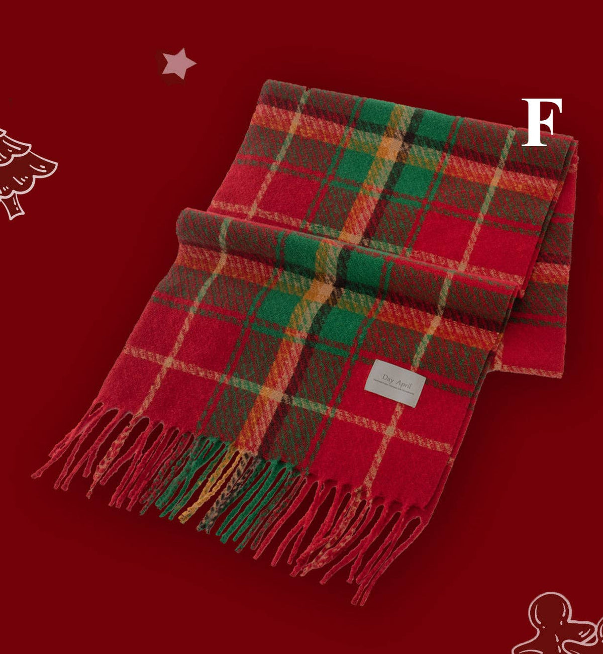 Merry Christmas Plaid Scarf