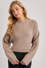 Open Back Ribbed Neck Sweater