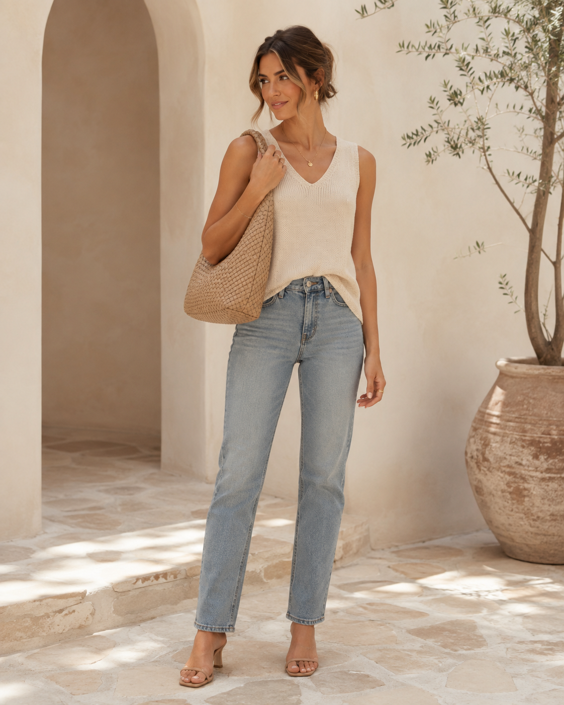 Woven Structured Hobo Bag