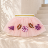 Pink Sequin Football Tutu Skirt