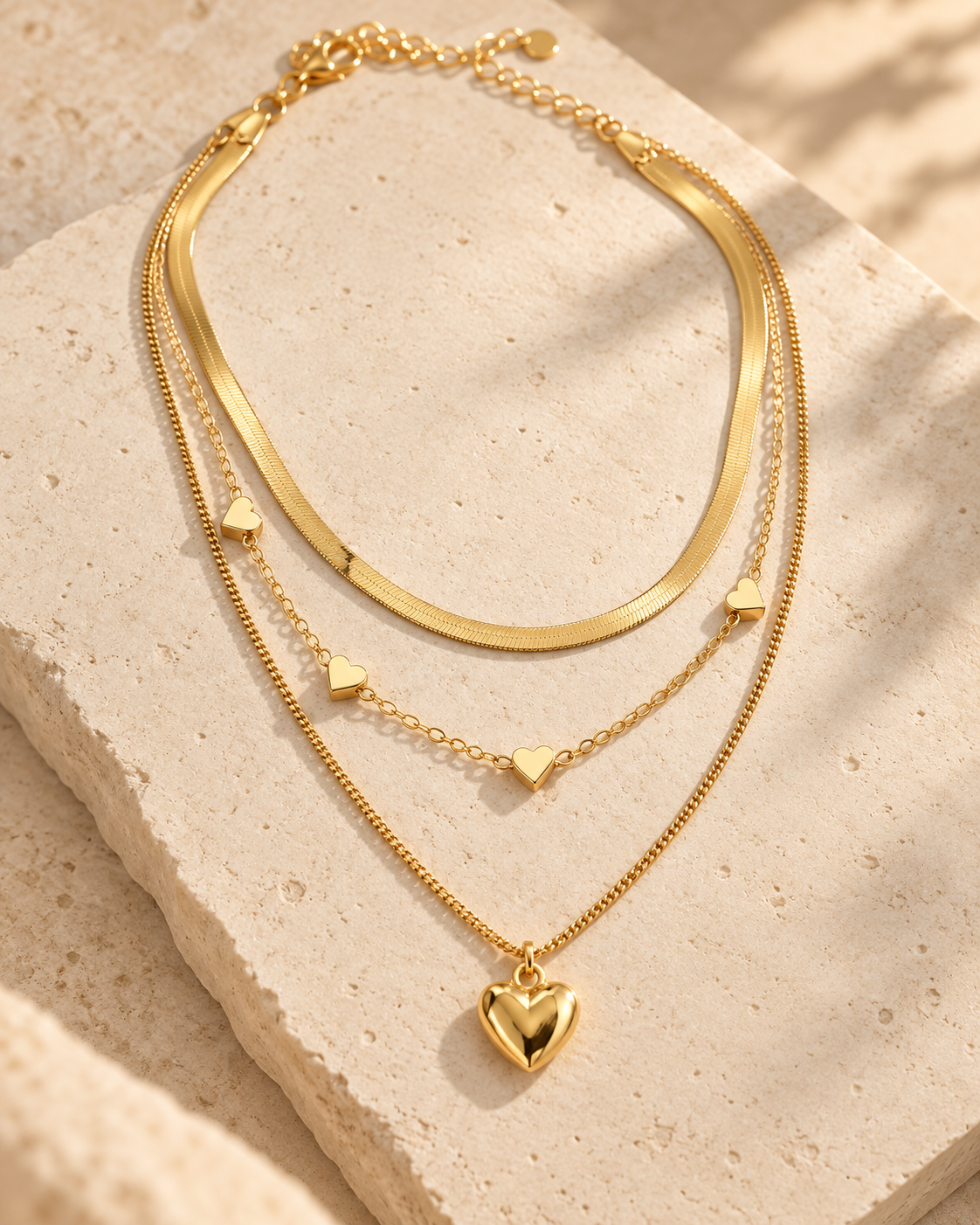Gold Layered Heart Necklace