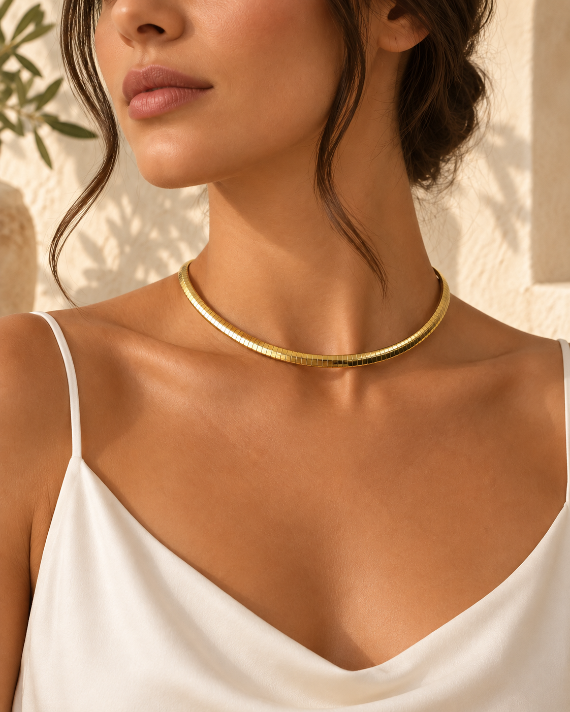 Gold Plated Stainless Steel Choker Necklace