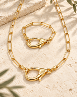 Paperclip Chain Bracelet & Necklace Set