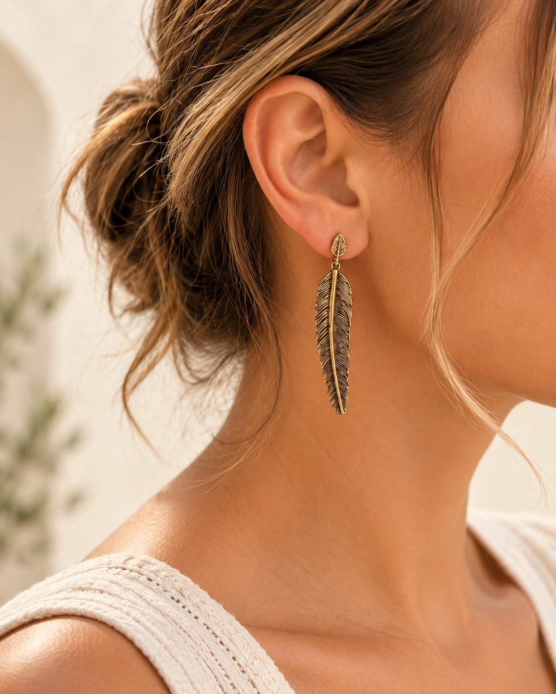 Feathers Drop Earrings