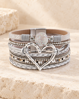 Layered Heart Charm Bracelet