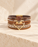 Layered Heart Charm Bracelet