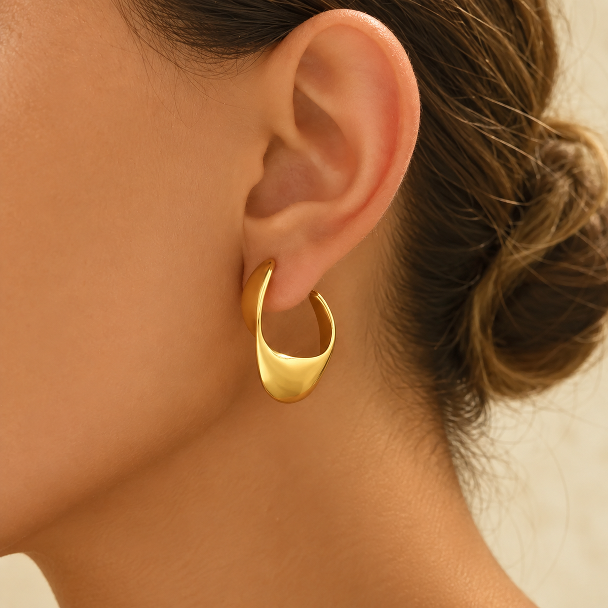 Geometric Gold Hoop Earrings