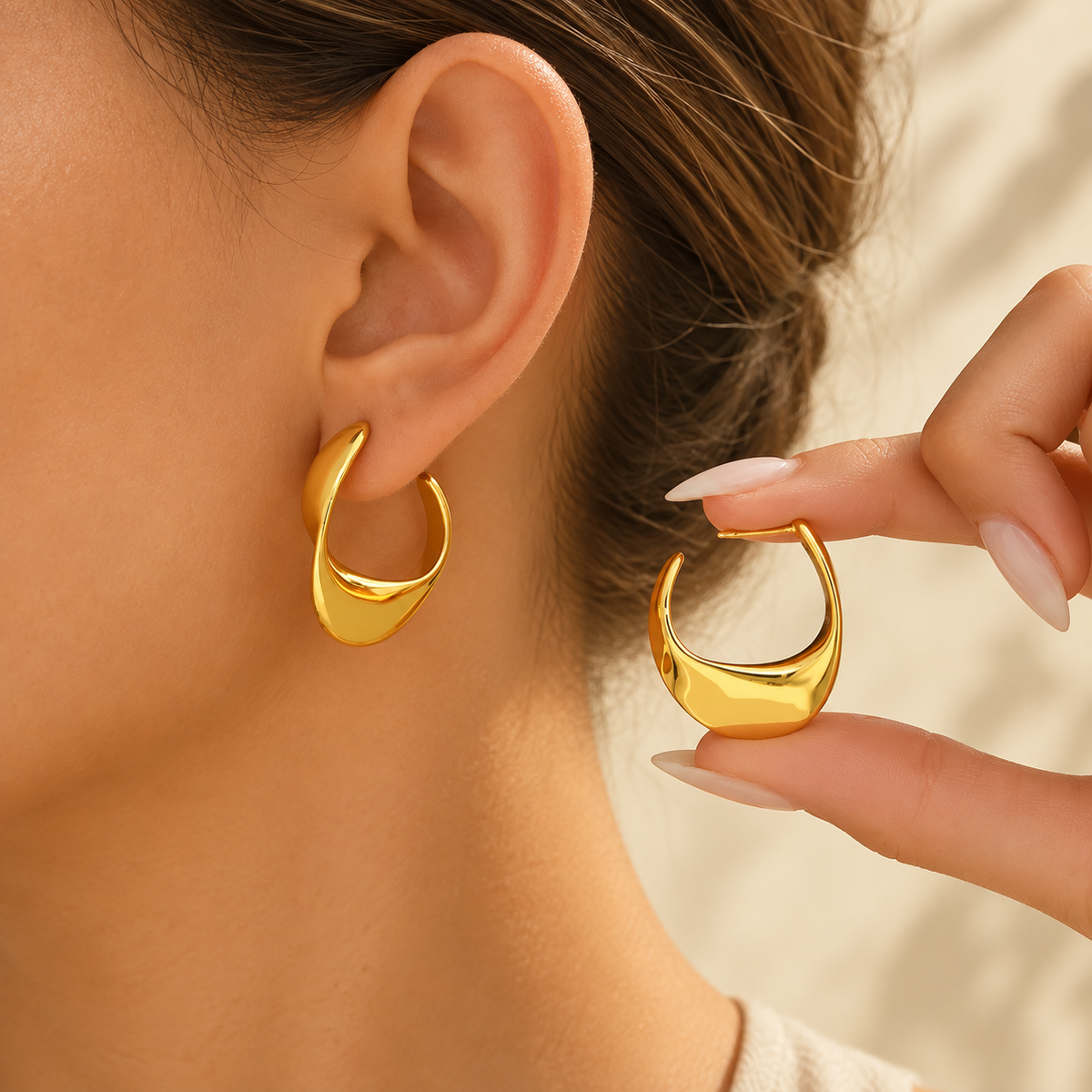 Geometric Gold Hoop Earrings