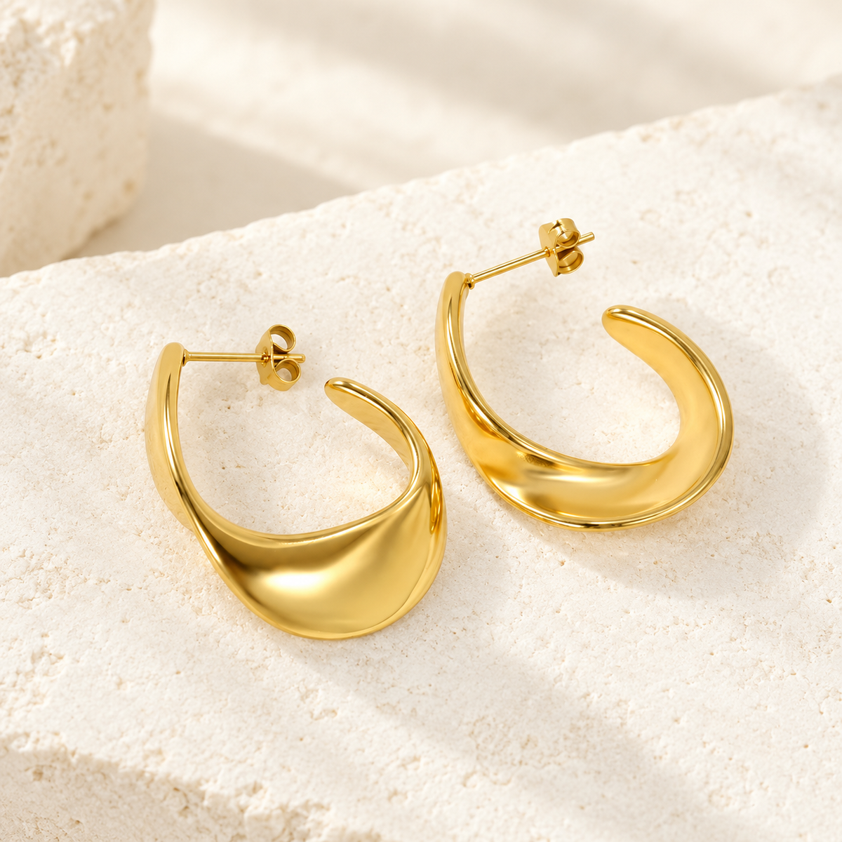 Geometric Gold Hoop Earrings