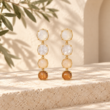 Resin Stone Tiered Drop Earrings