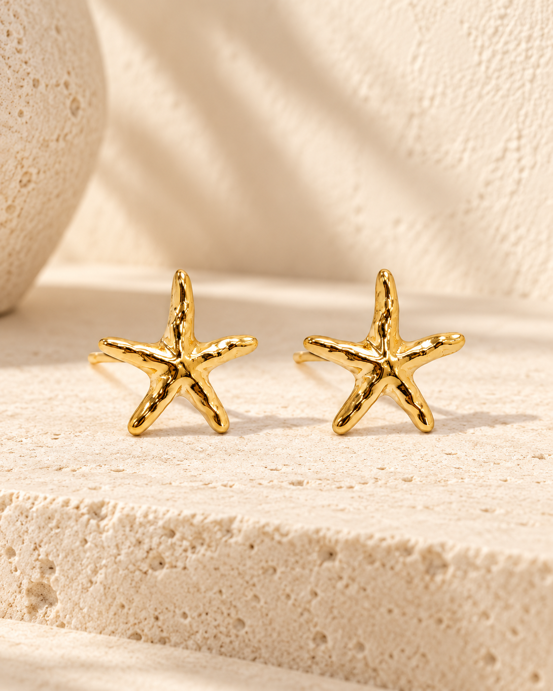 Gold Starfish Studs