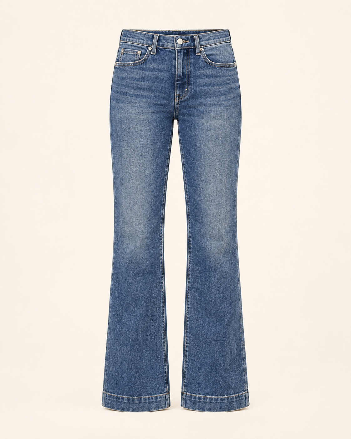 VERVET by Flying Monkey Mid Rise Cuffed Flare Jeans