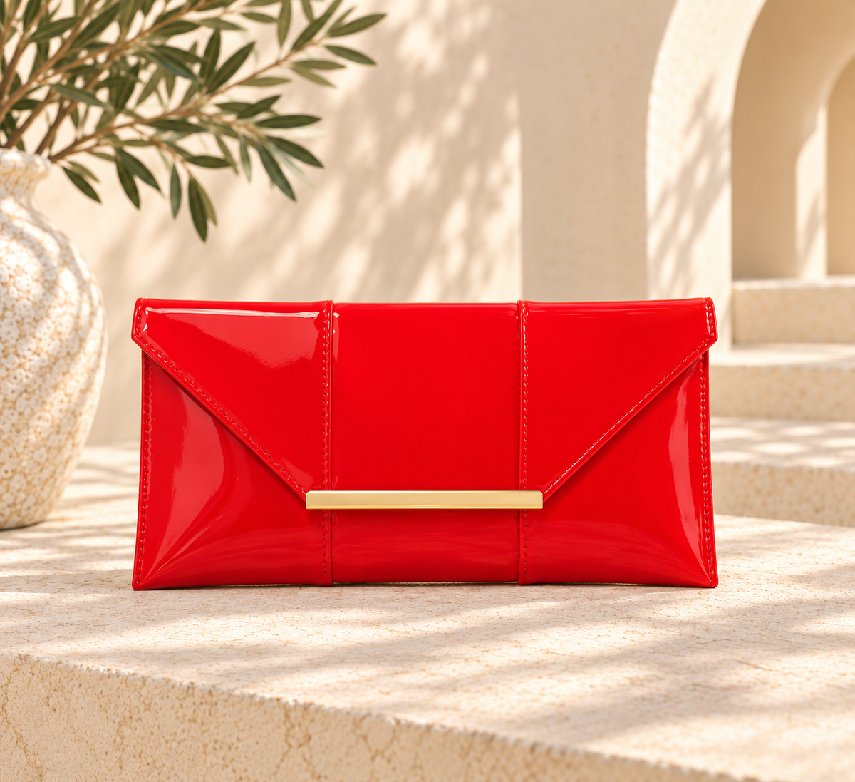 Faux Patent Leather Envelope Candy Clutch