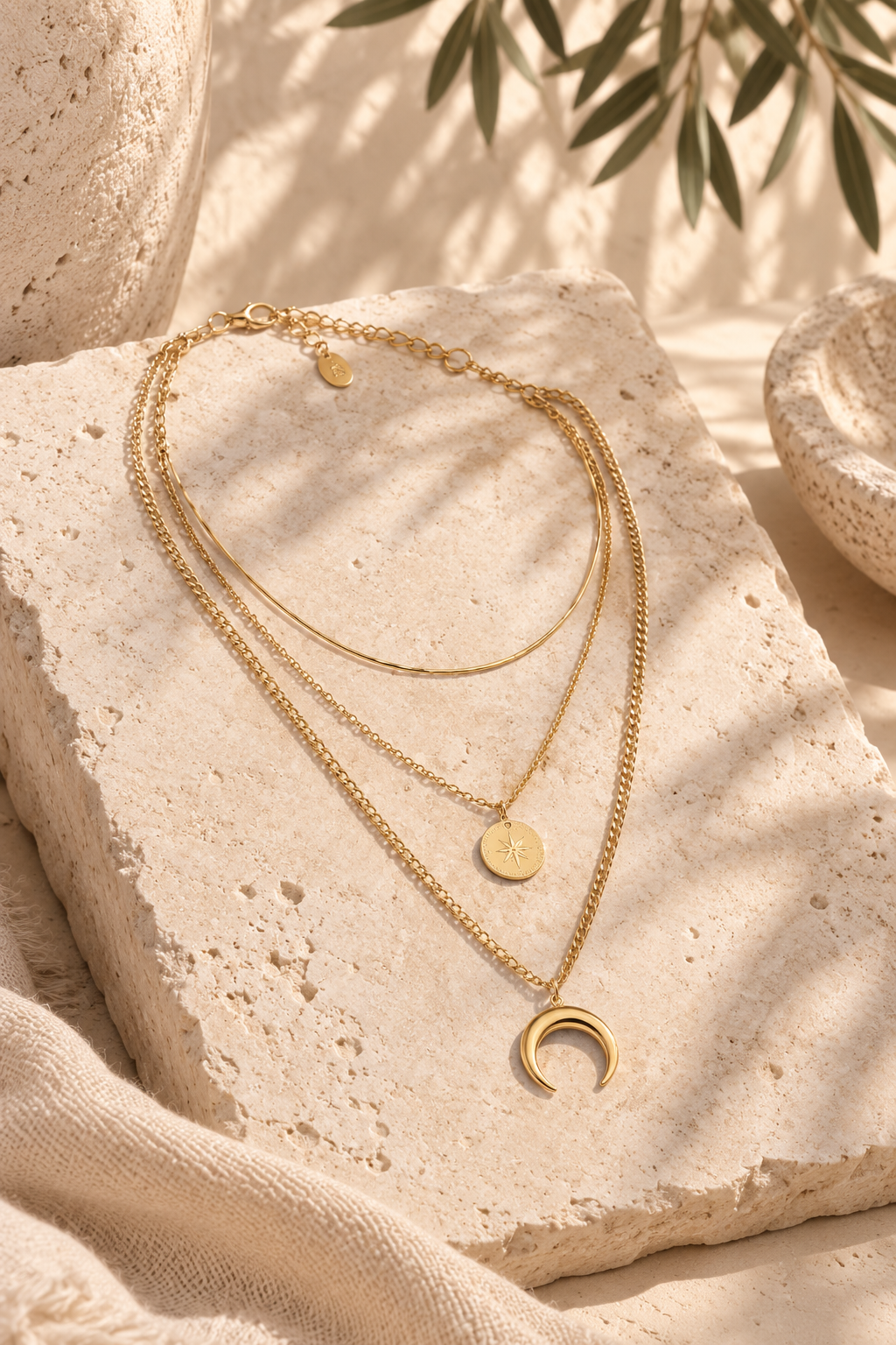 Moon & Star Layered Necklace