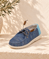 Blue Lace Canvas Boat Shoes