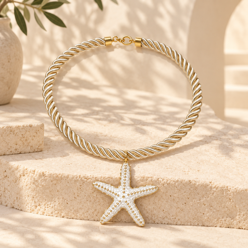 Starfish Pendant Rope Necklace