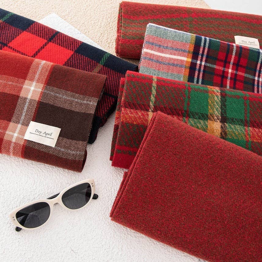 Merry Christmas Plaid Scarf