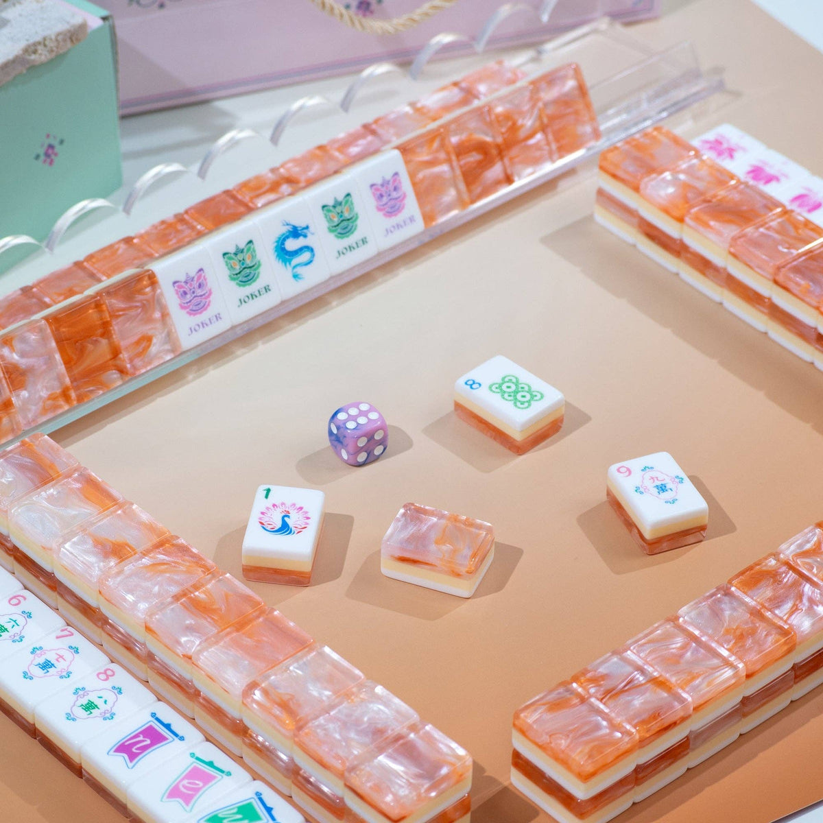 Garden Party Mahjong Set - Coral Glow