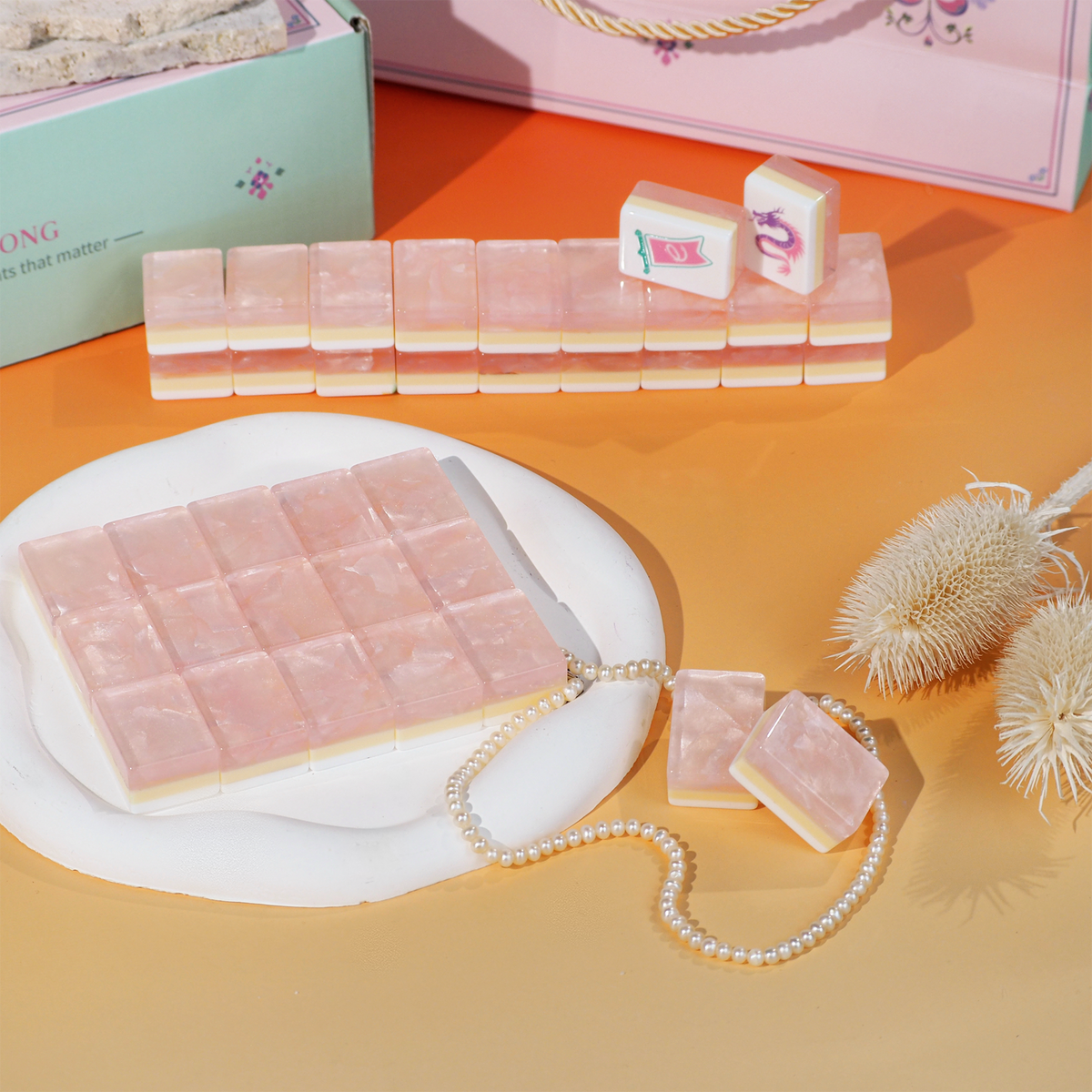 Garden Party Mahjong Set - Blush Pearl