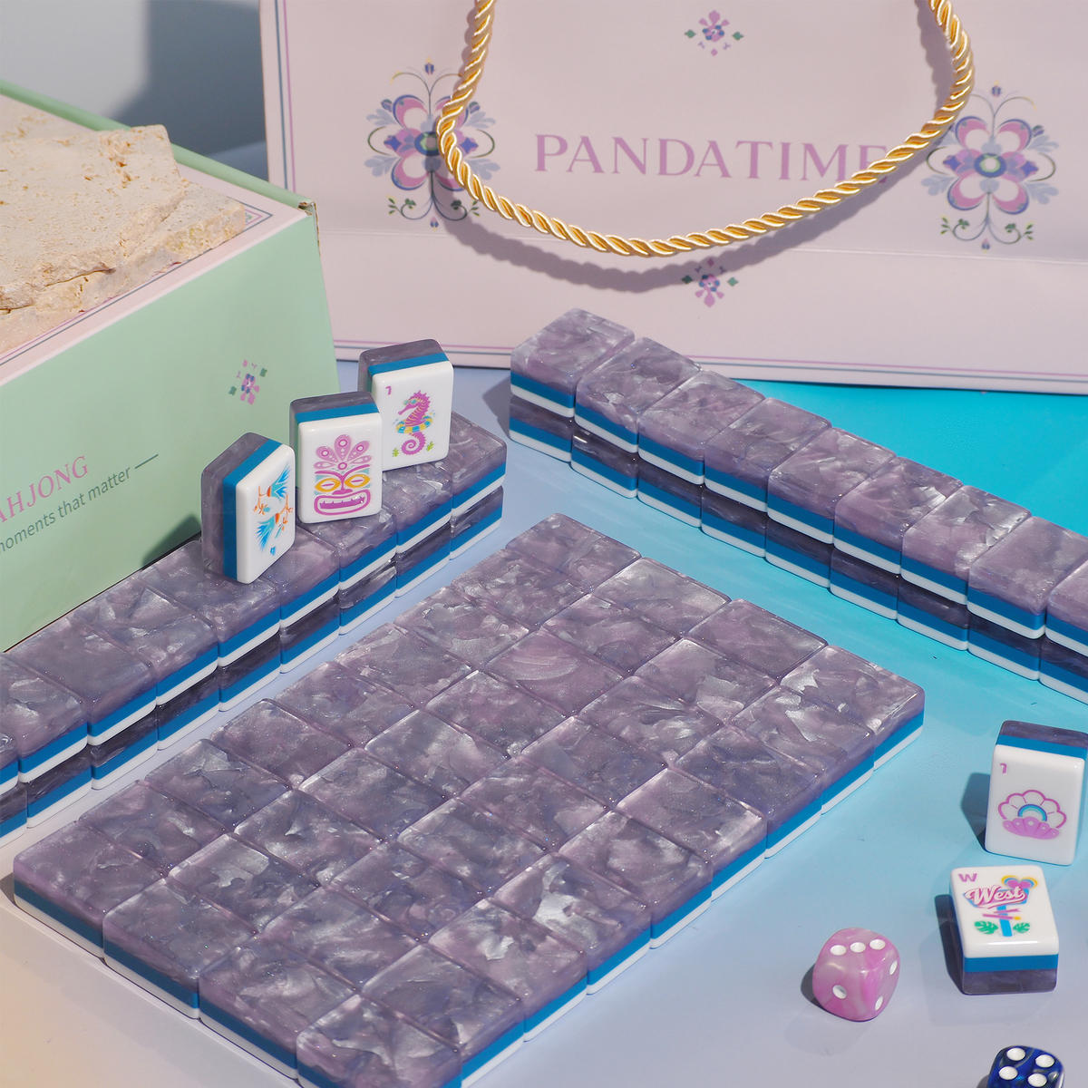 Palm Beach Mahjong Set - Lavender Cloud