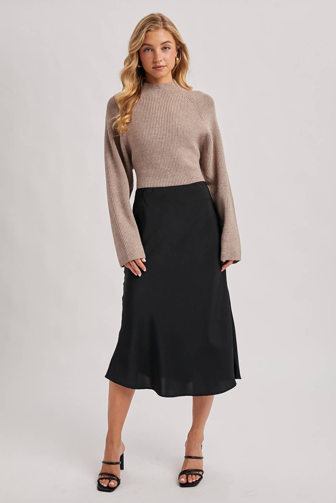 Open Back Ribbed Neck Sweater