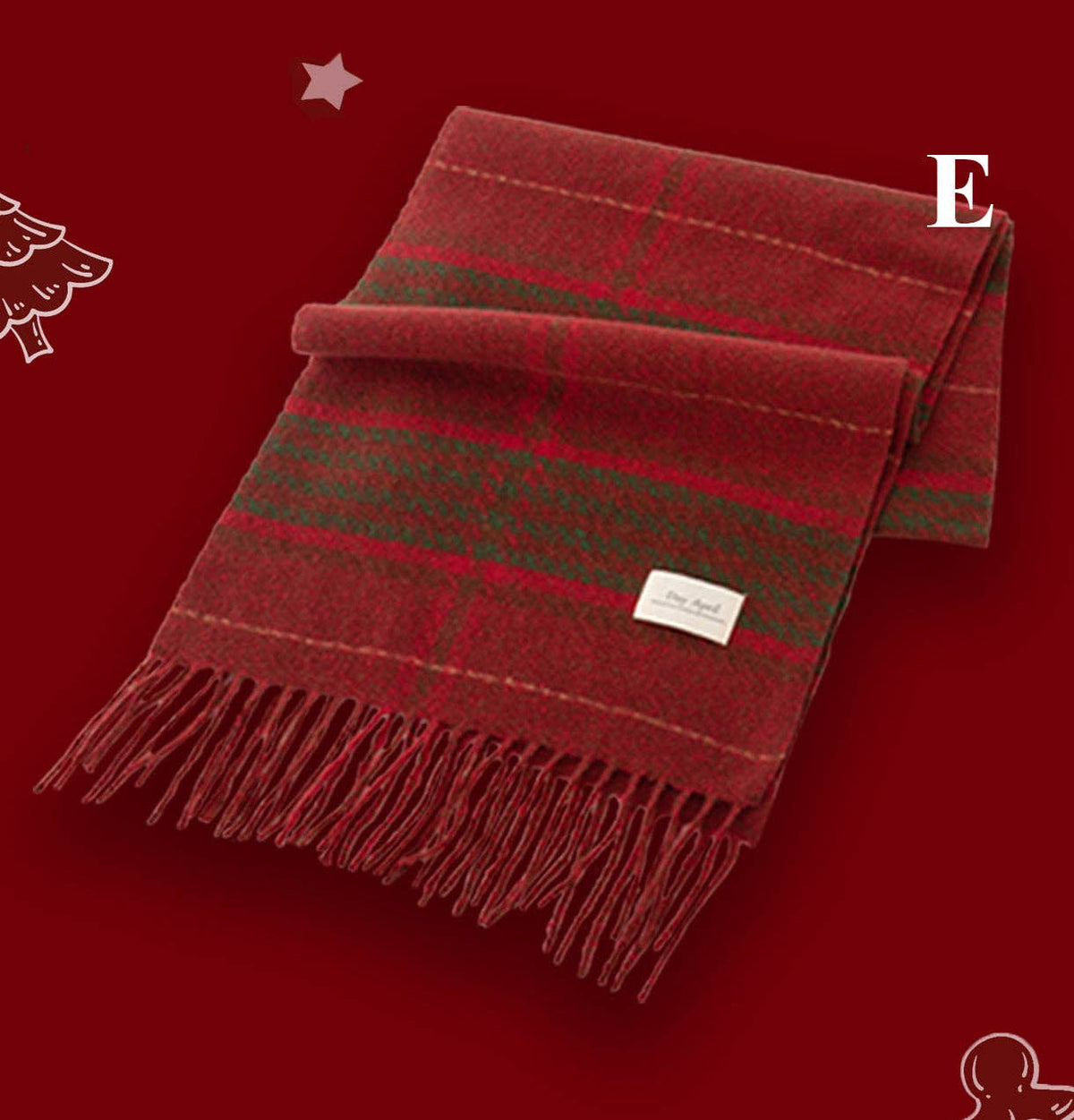 Merry Christmas Plaid Scarf