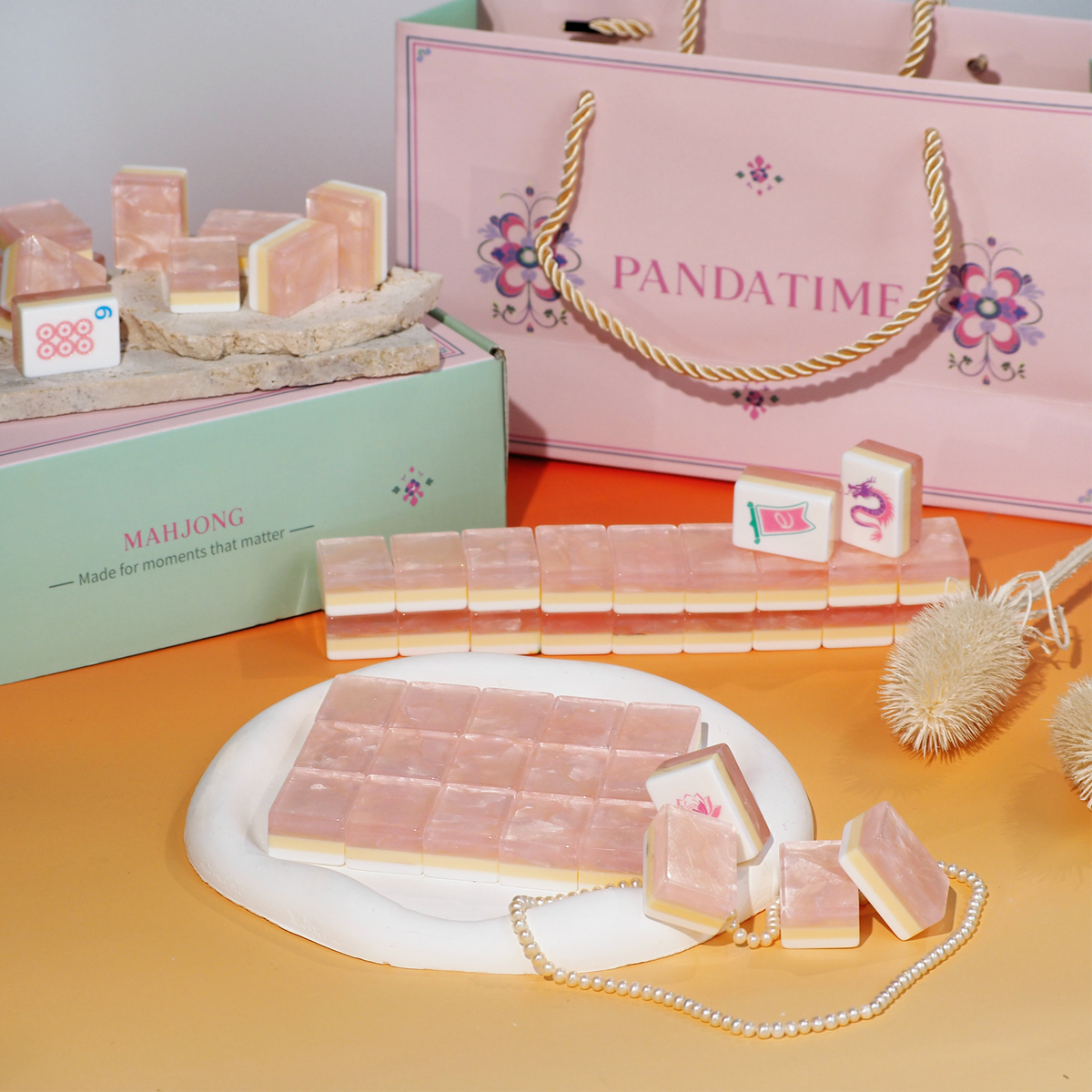 Garden Party Mahjong Set - Blush Pearl
