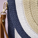 Arch Woven Straw Envelope Clutch
