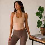 Fitted Cotton Spandex Crop Racerback Tank Top, Everyday Layering Essential