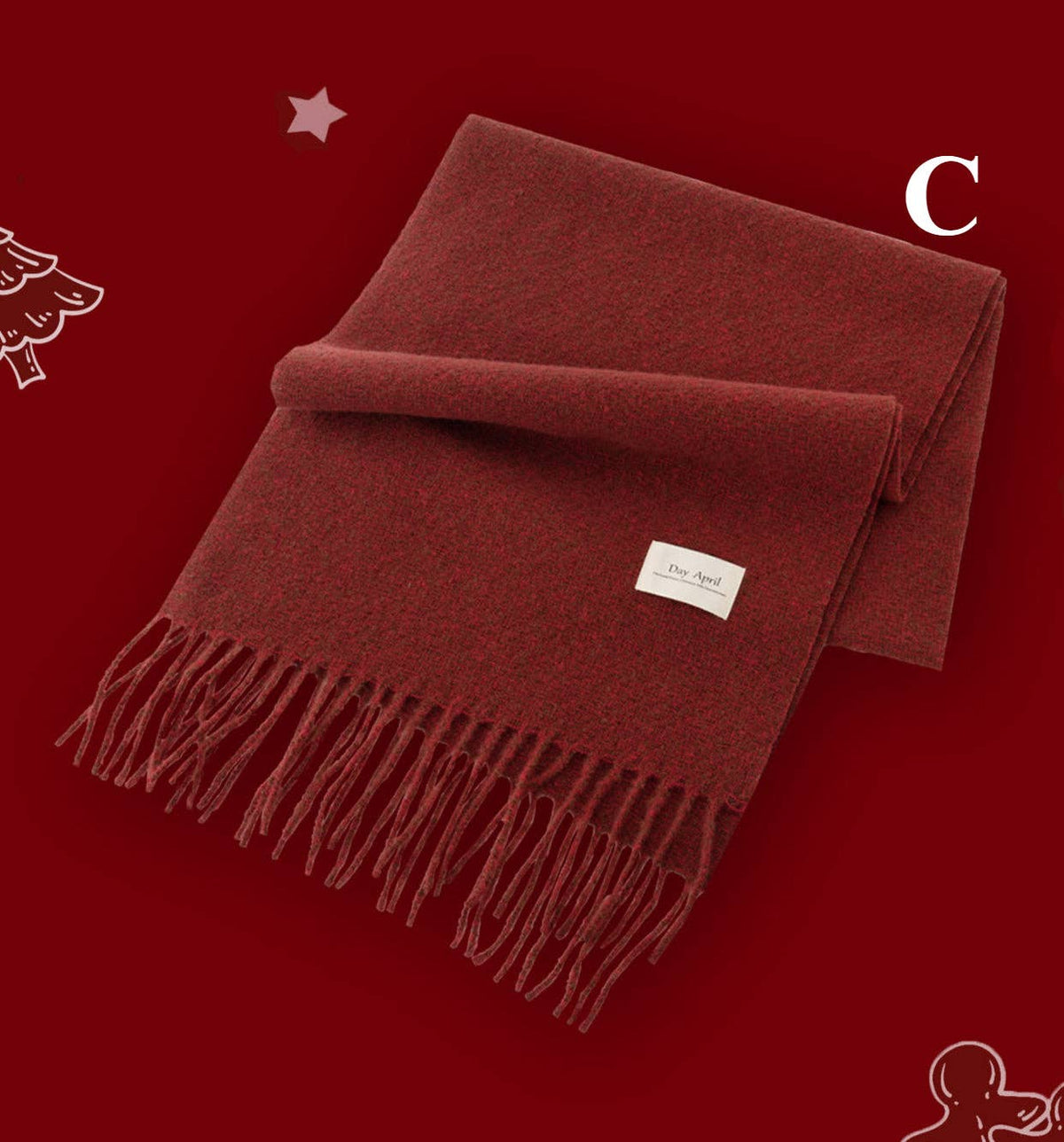 Merry Christmas Plaid Scarf